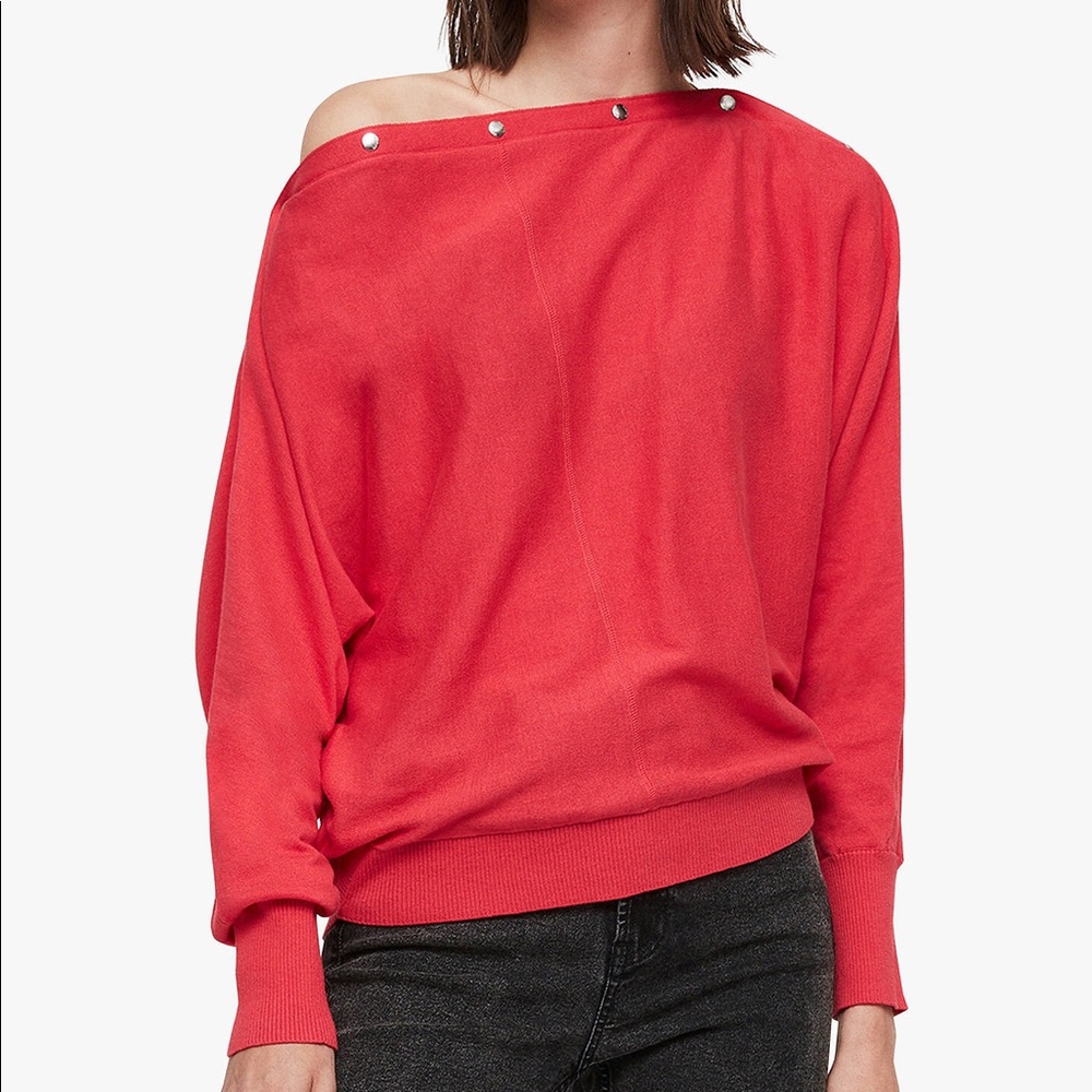Allsaints Elle sweater M pink/red
